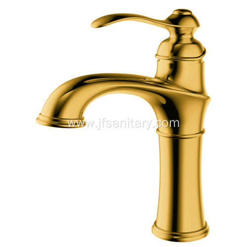 Brass Bathroom Hot And Cold Faucet Gold